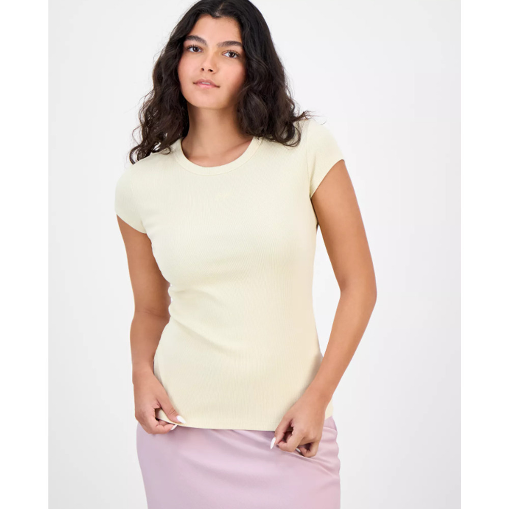 BOSS Orange Women's Open-Back Short-Sleeve Tee Beige Size XL 15086